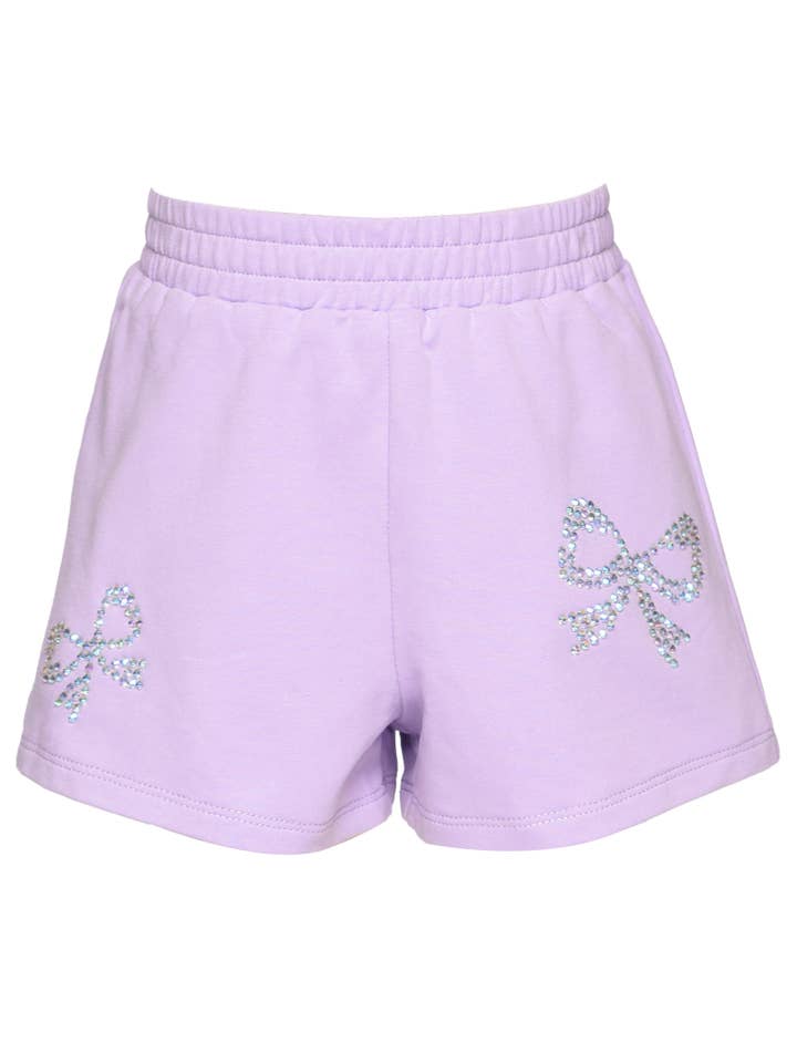 Purple Shorts w/Rhinestone Bows