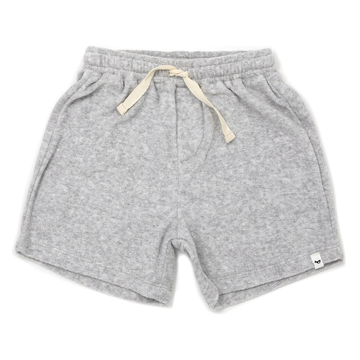 Boys Cotton Terry Track Short-Heather Gray