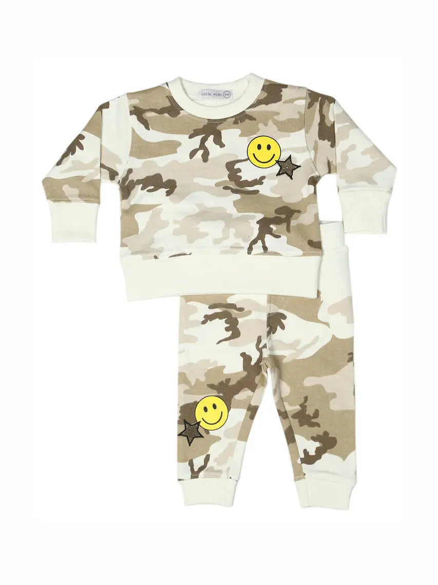 Camo Smiley Patches Set- Heather