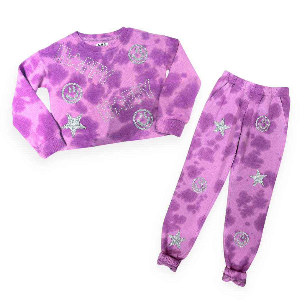 Purple Tie-Dye Icon Sweatshirt w/RS Patches