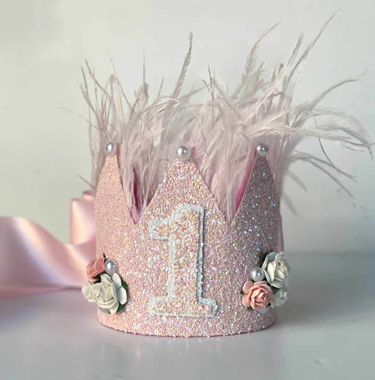 Glitter Feather Birthday Crown