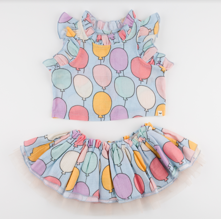 Bright Balloons Lola Top & Tutu Skirt - Periwinkle