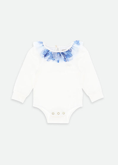 Snowdrop Cutie Blue Flower L/S Babygrow