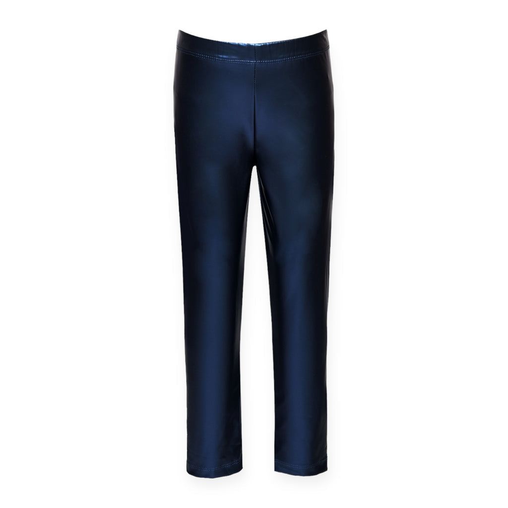 Navy Faux Leather Leggings