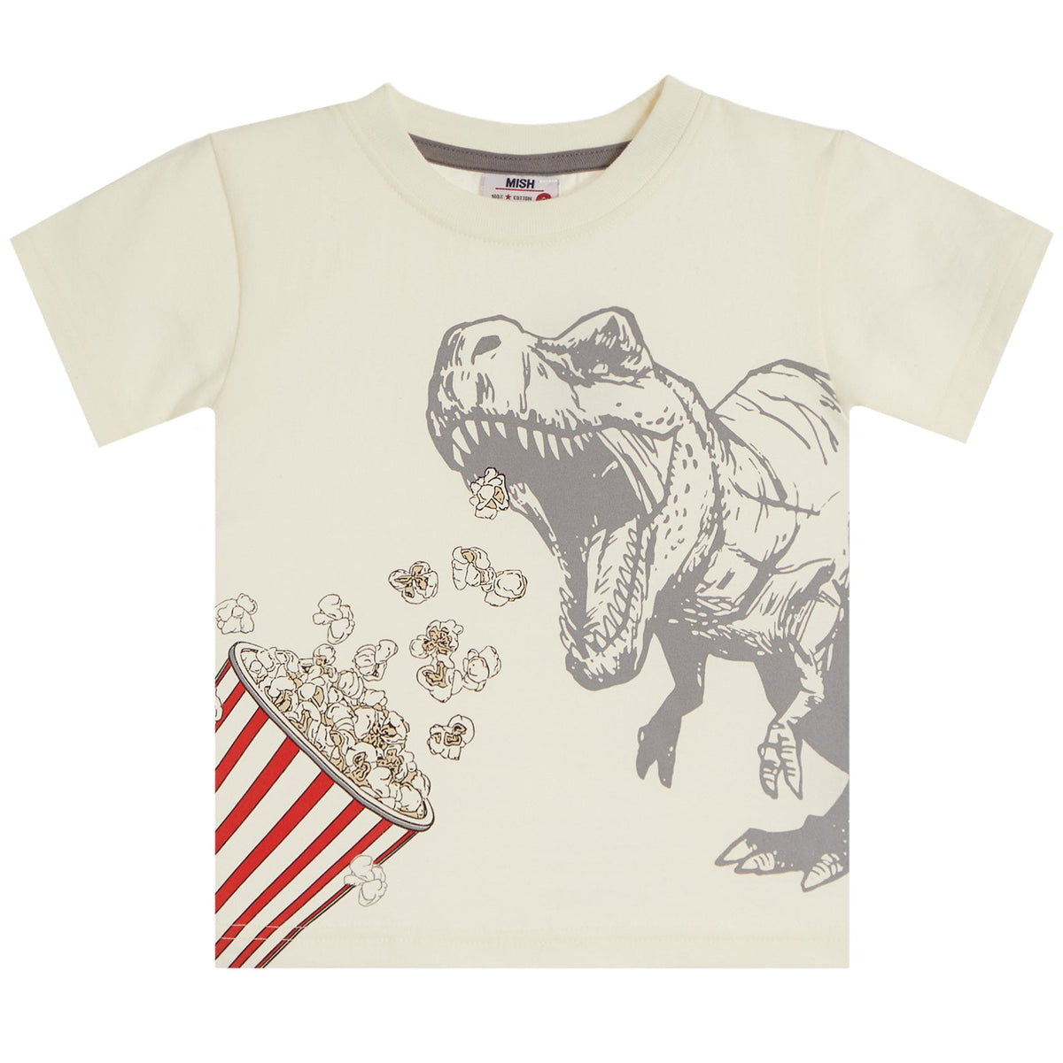 Popcorn Dino T-Shirt in Sand Color
