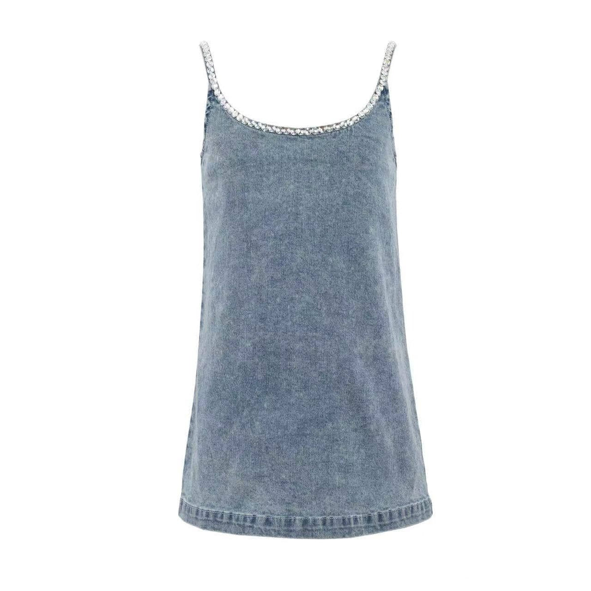 Gems Bow Denim Dress