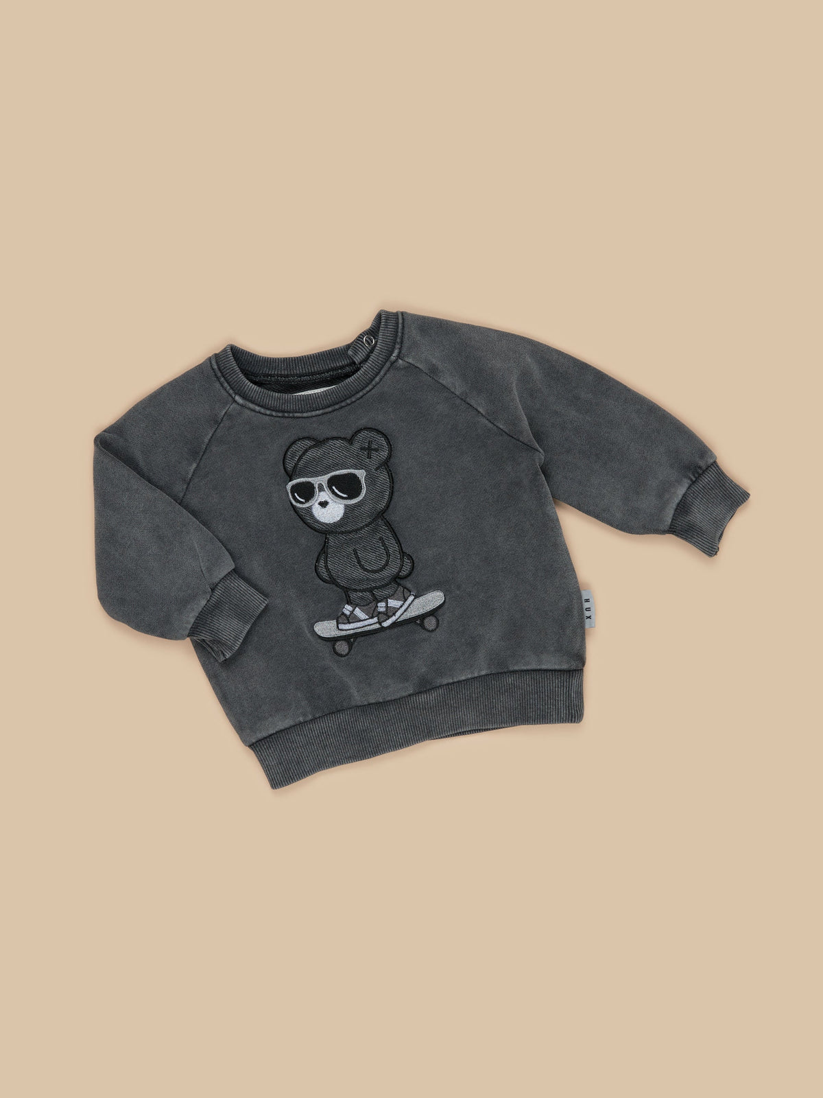Skater Bear Sweatshirt- Soft Black