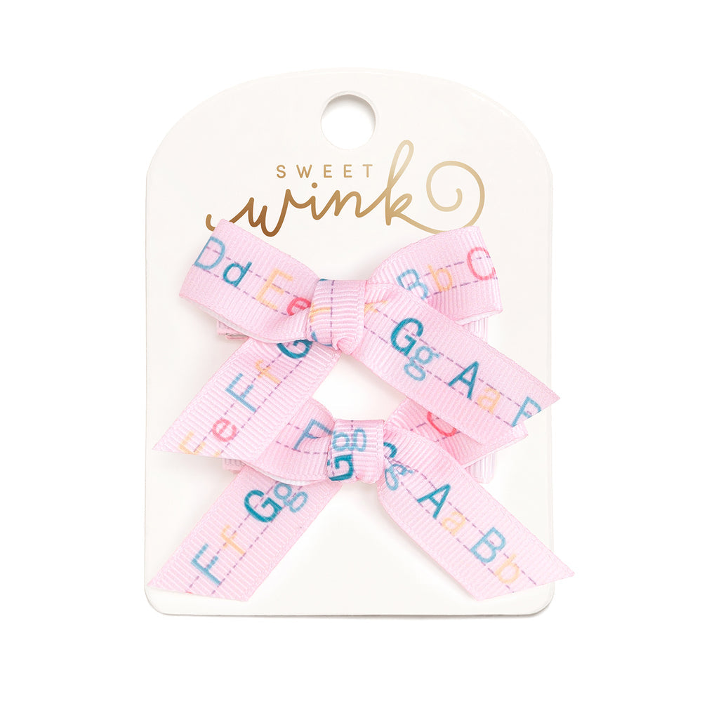 Alphabet Bows Clip Set
