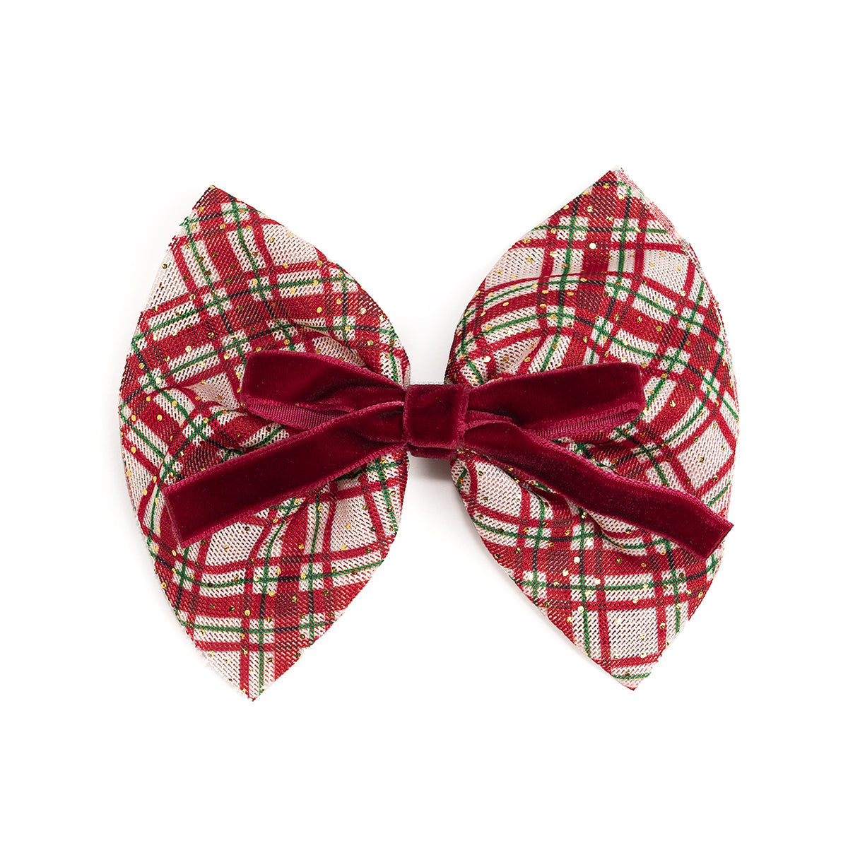 Christmas Plaid Layered Bow Clip
