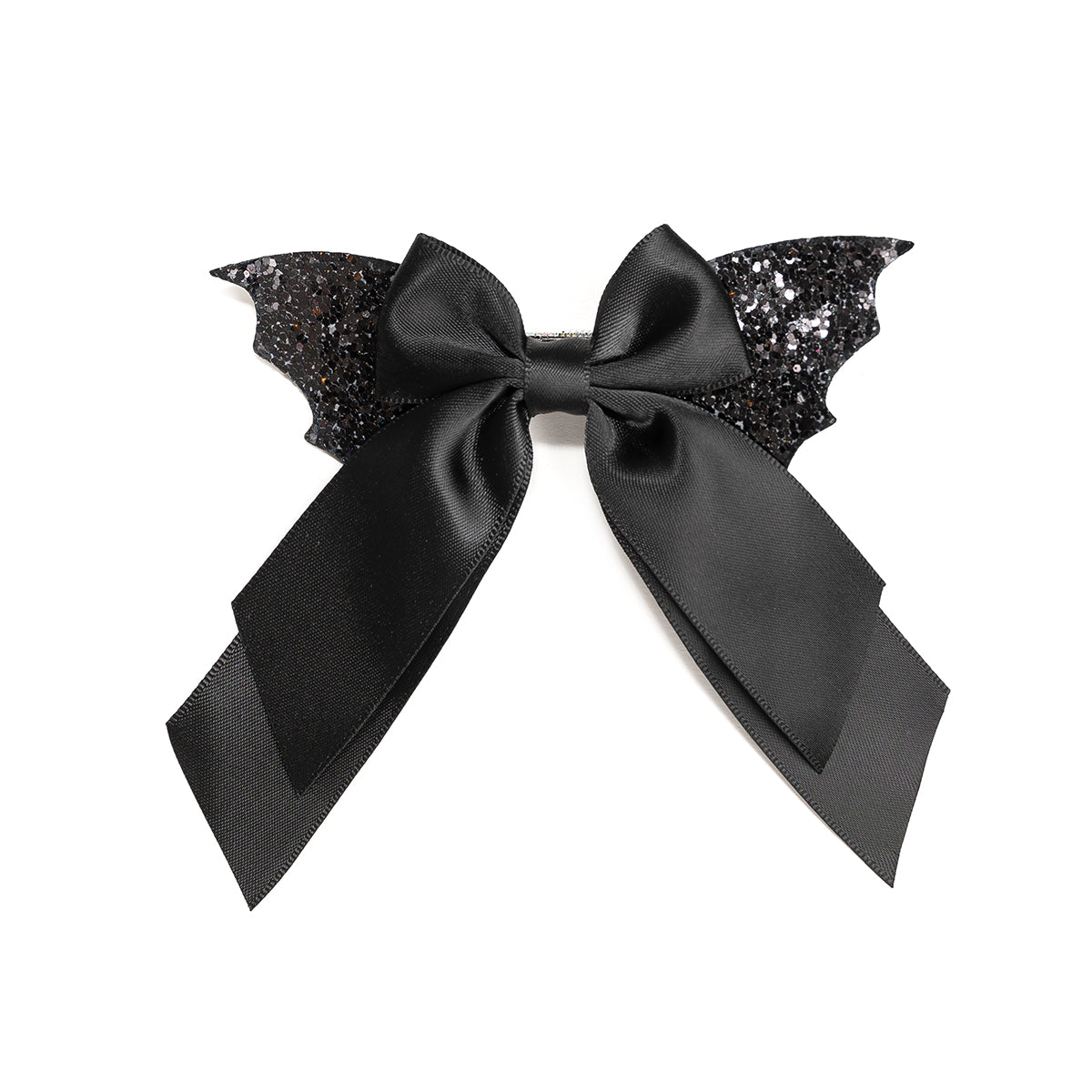Glitter Bat Halloween Coquette Bow Clip