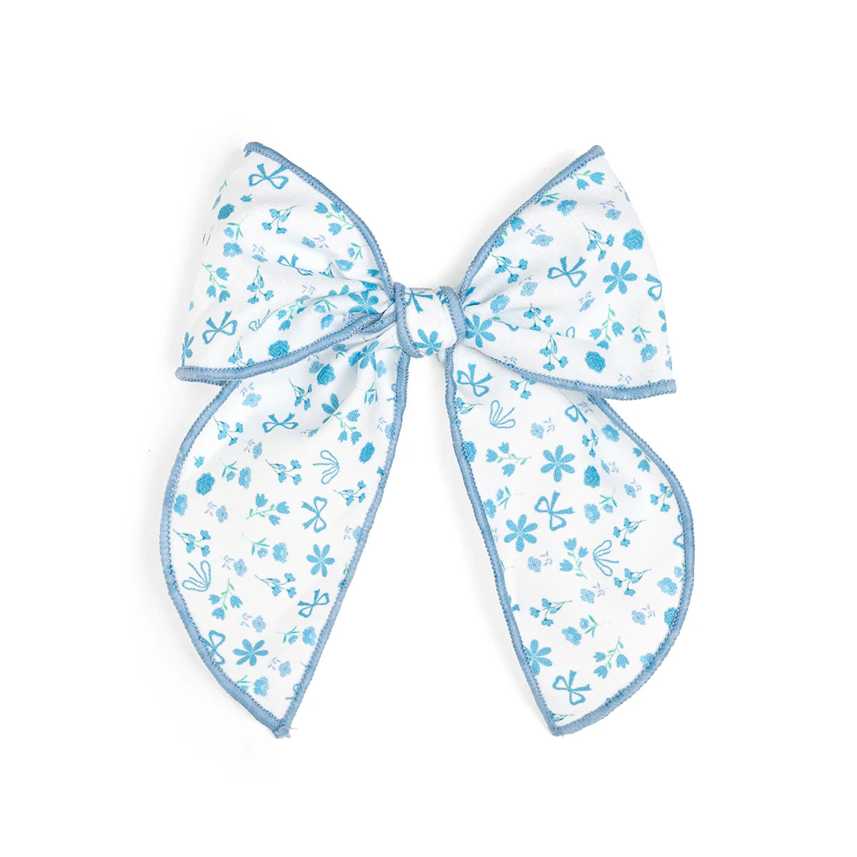 Sky Floral Bow Clip