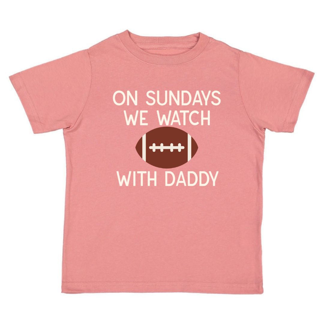 Football Sundays w/Daddy SS Tee- Dusty Rose