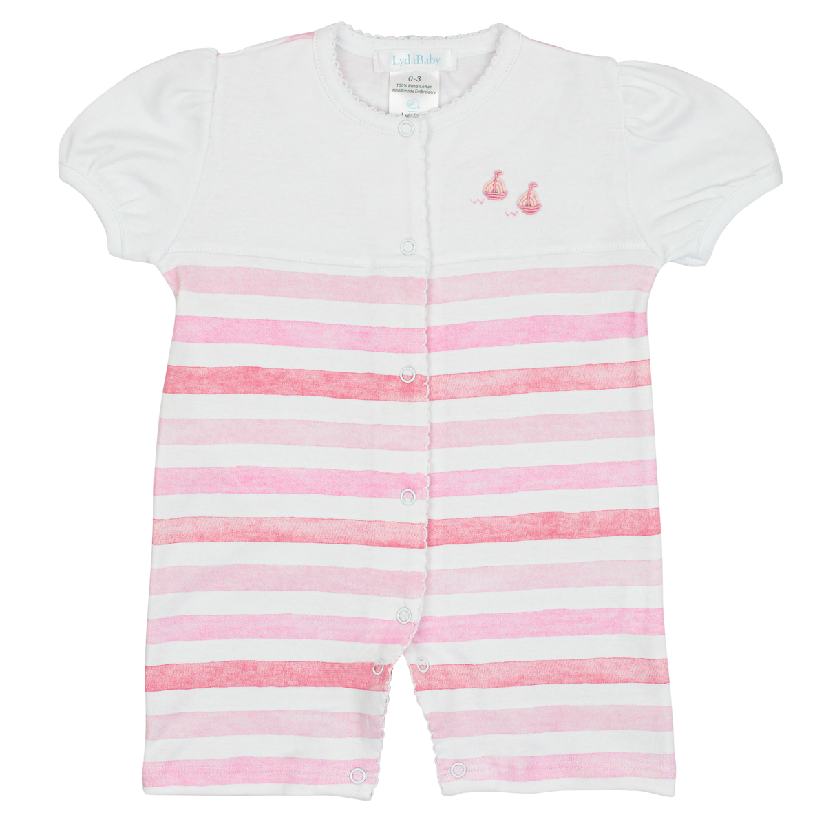 Pink & White Watercolor Lines Romper