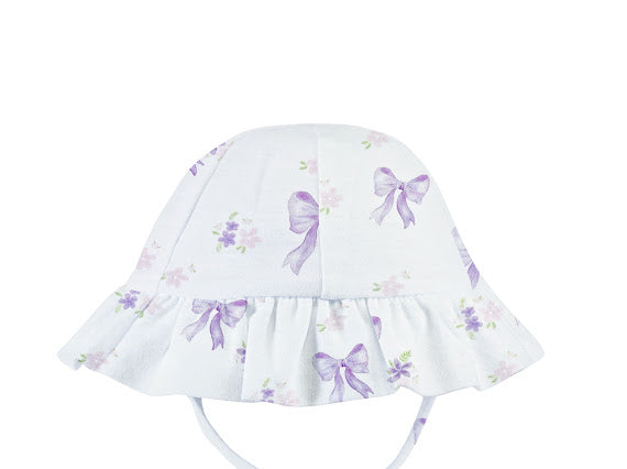 Lavender Bows Printed Sun Hat