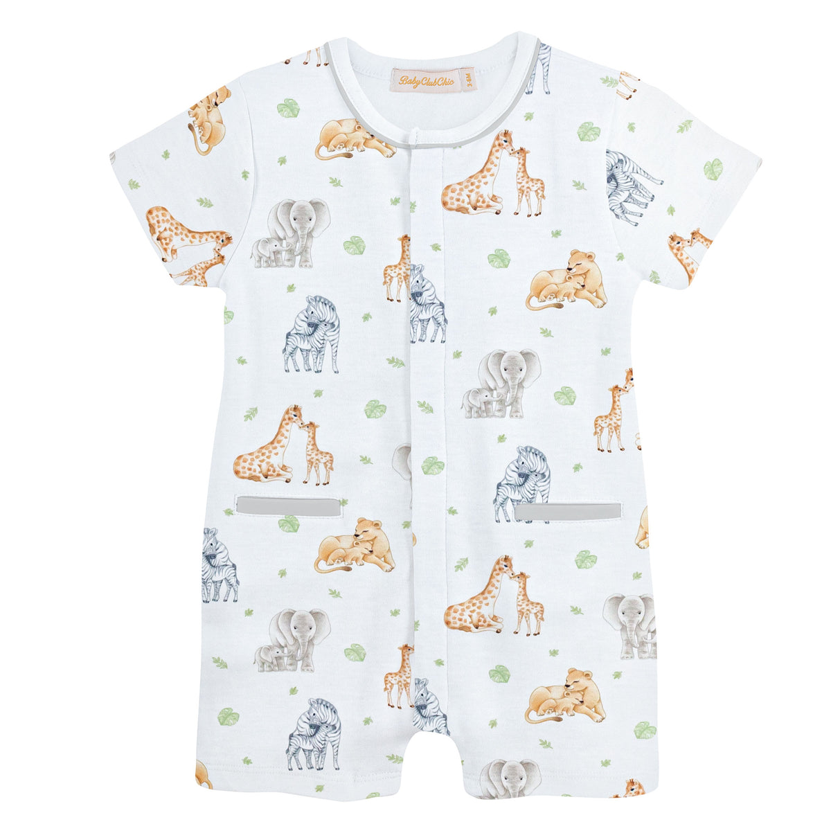 Jungle Kids Printed Romper w/Pipping