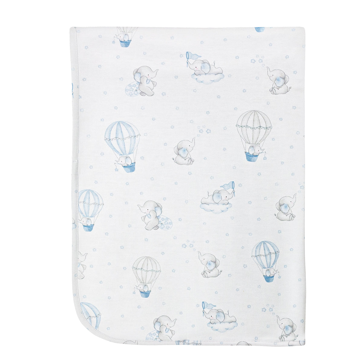 Dreamy Air Balloons Blue Printed Receiving Blanket