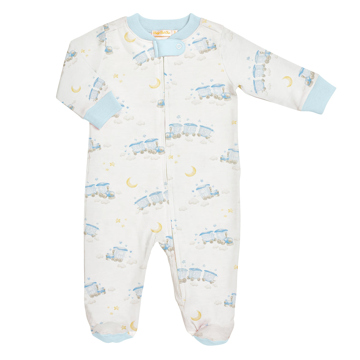 Little Train Printed Zipped Footie