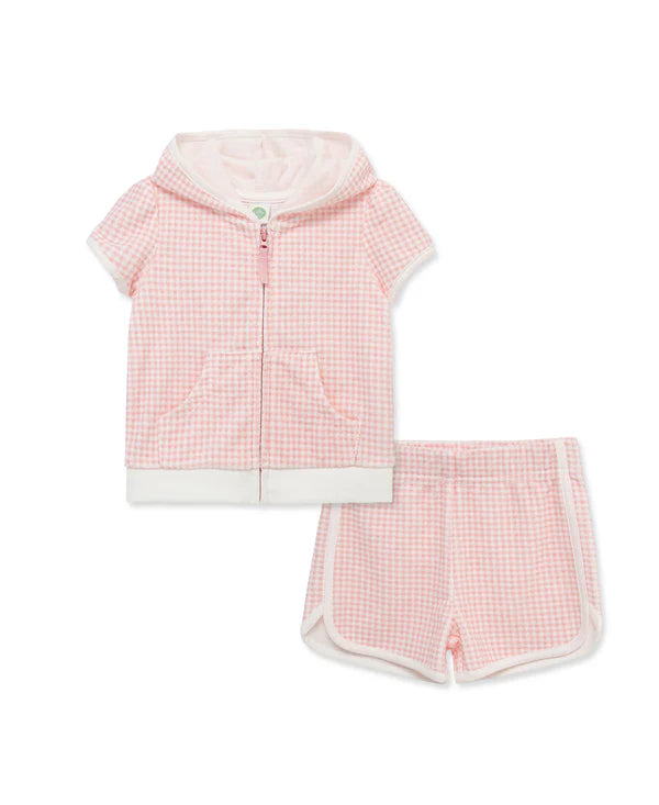 Pink gingham swim cover-up