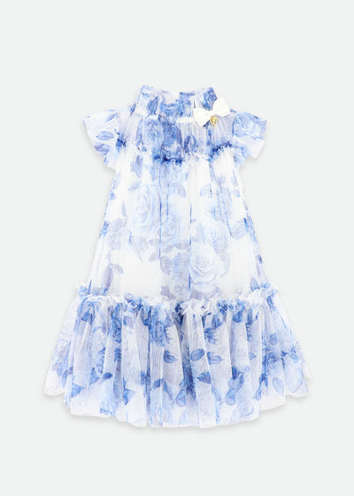 Snowdrop Marigold Blue Flower Dress