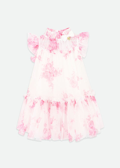 Marigold Roses Dress Snowdrop/Pink