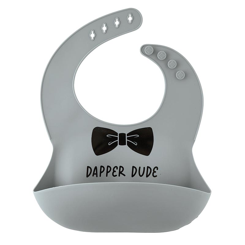 Dapper Dude Bib- Grey
