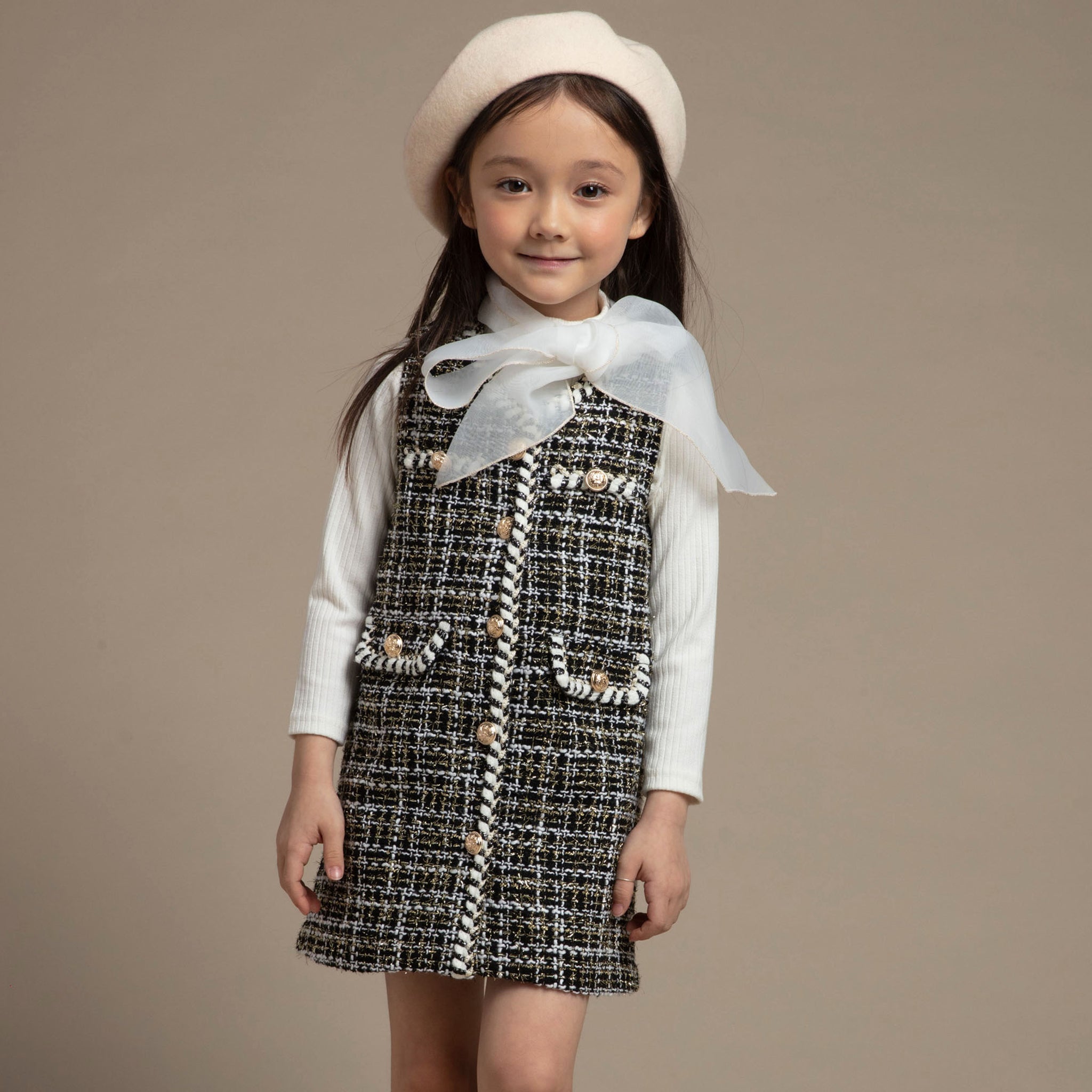 Black & Gold Tweed Dress w/Nova Ribbon Top – My Darling Jeans