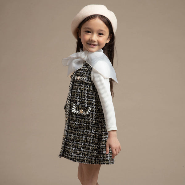 Lumignon original Blue tweed dress ブラック Lumignon original Blue tweed dress ブラック Lumignon