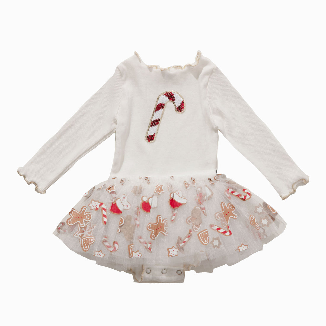 White and Red Candy Cane Tutu Baby Dress