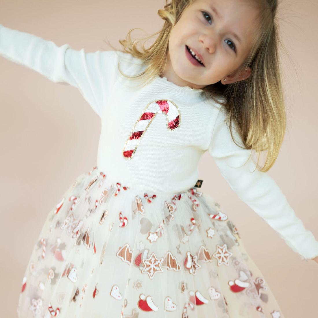 White and Red Candy Cane Tutu Dress