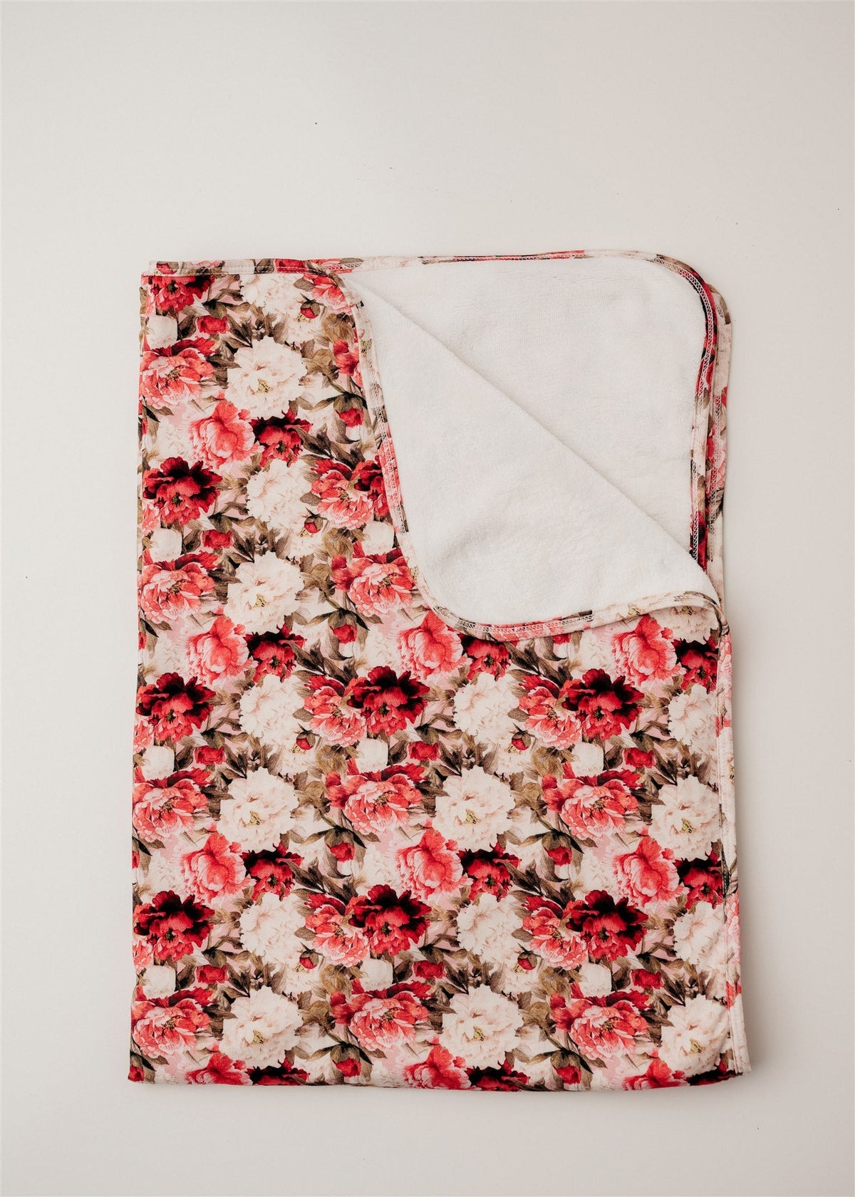 Crimson Bloom Swaddle Blanket