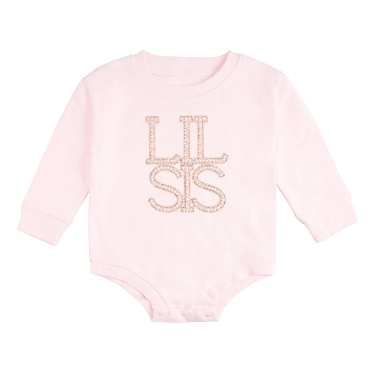 Lil Sis Pearl Patch Long Sleeve Romper - Ballet