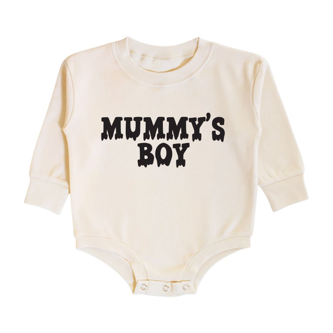 Mummy's Boy Halloween Long Sleeve Romper - Natural