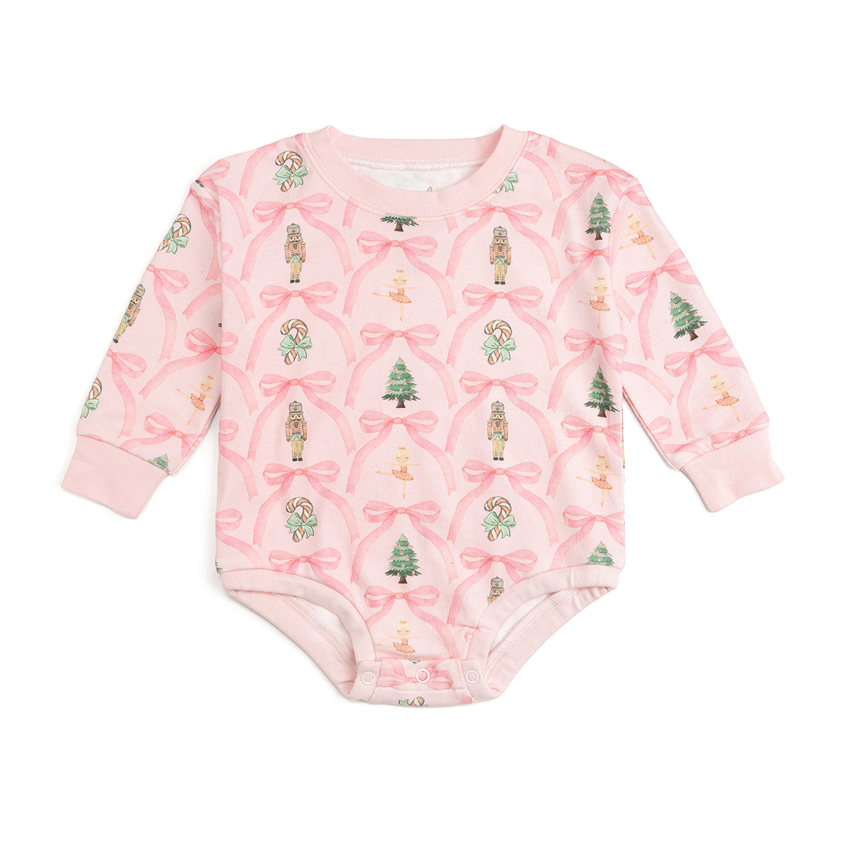 Nutcracker Trellis Christmas Long Sleeve Romper - Ballet