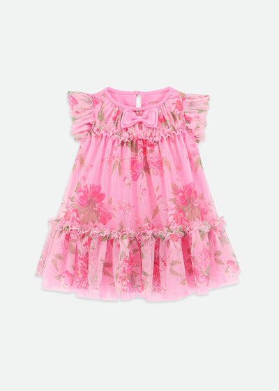 Begonia Pink Rosebud Flower Dress