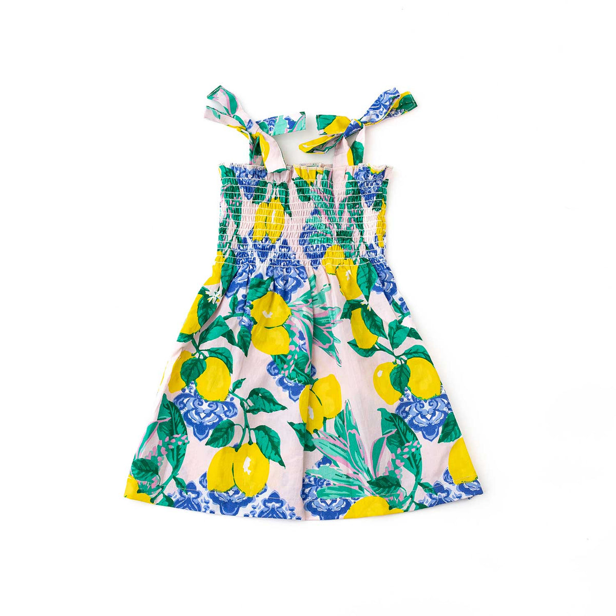 Cotton Tie Top Dress- Santorini Citrus