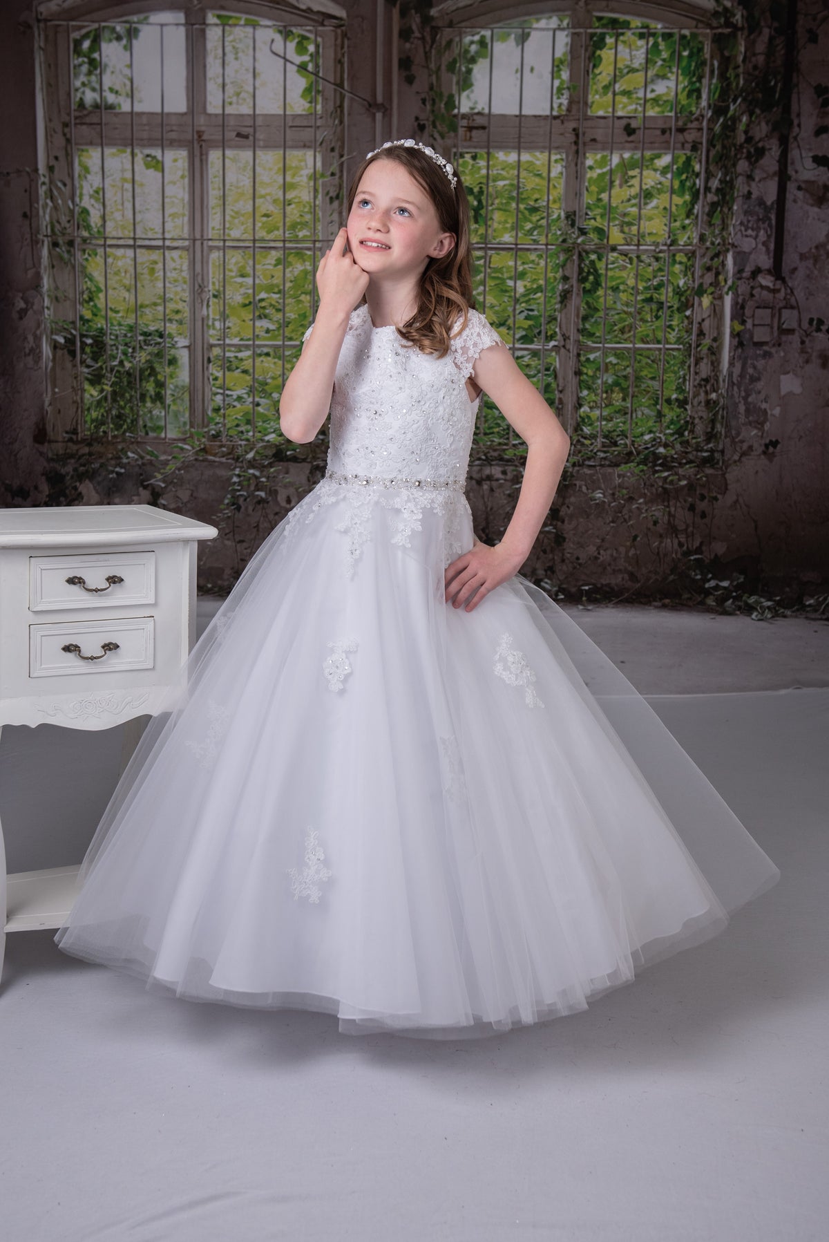 White Communion Dress #3087H