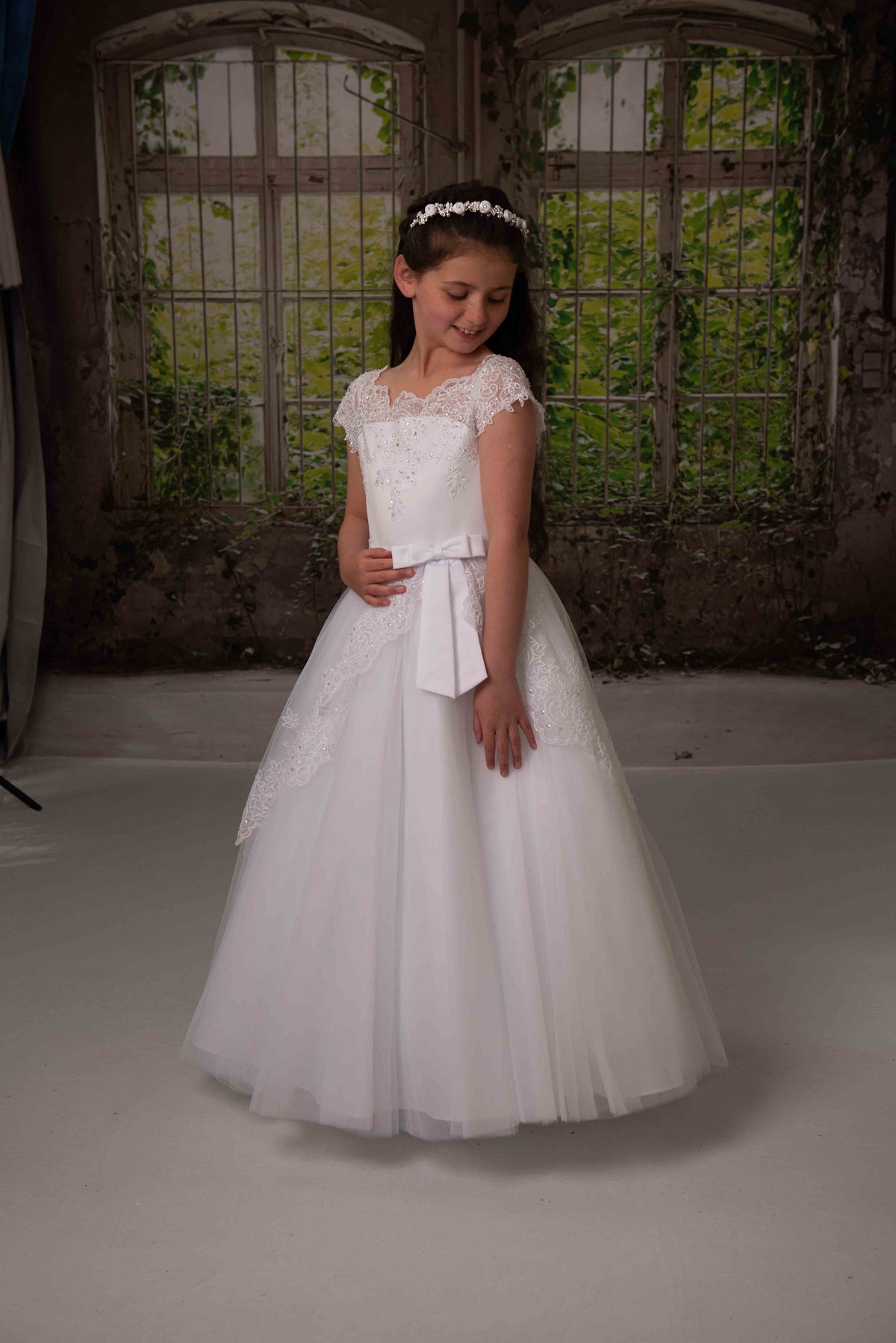 White Communion Dress #4073H