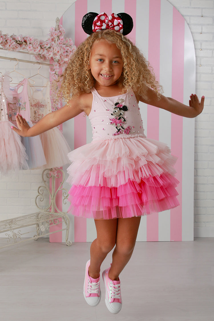 Soft Pink/Candy Pink Tiered Tutu Minnie Mouse Dress