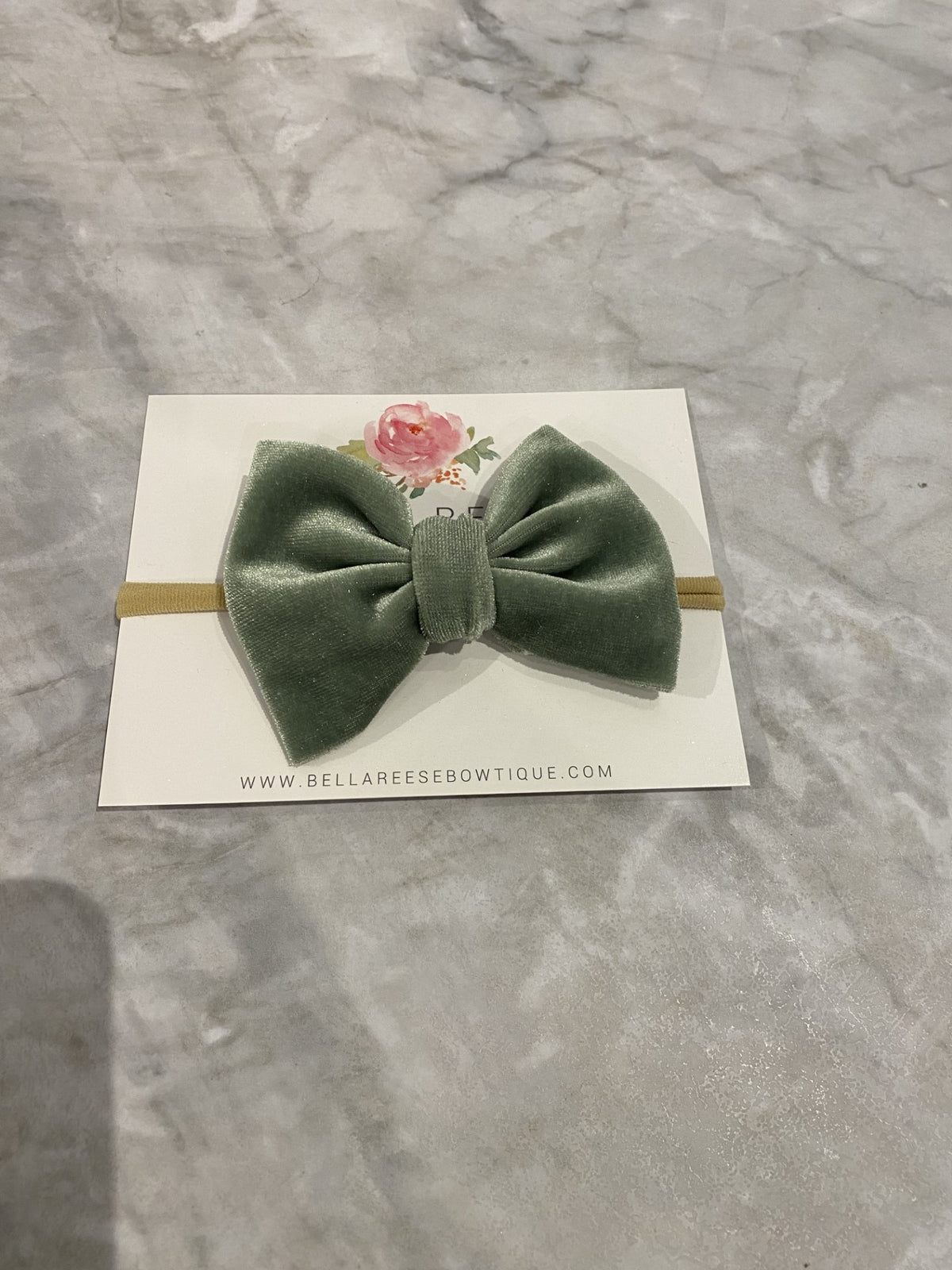 Sage Green Velvet Mini Headband