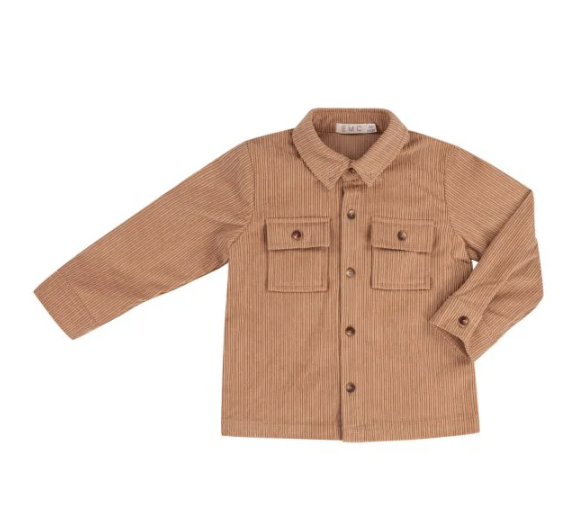 Camel Corduroy Button Down Shirt