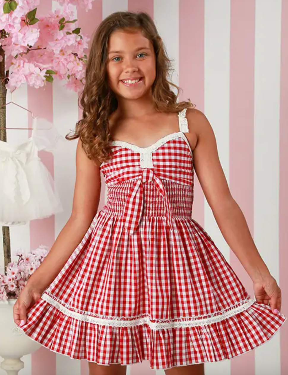 Nathalie Cherry Gingham Dress