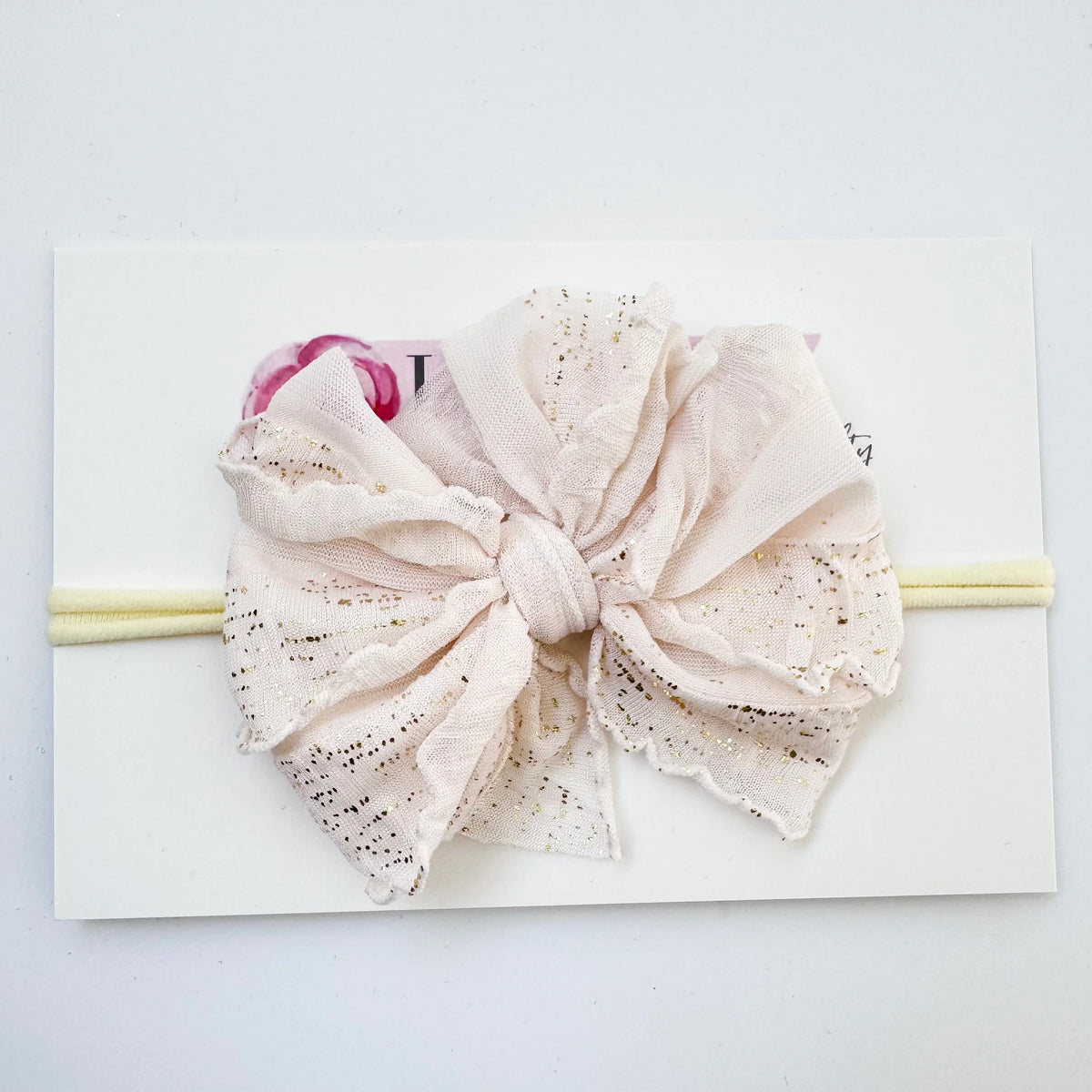 Blush Gold Shimmer Mini Ruffle Headband