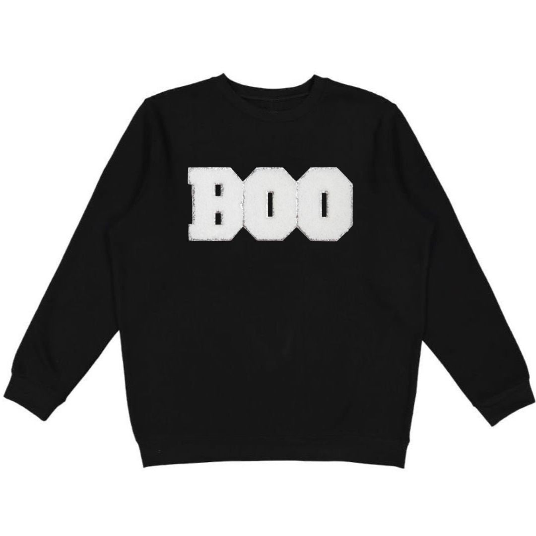 Boo Patch Halloween Adult Sweatshirt