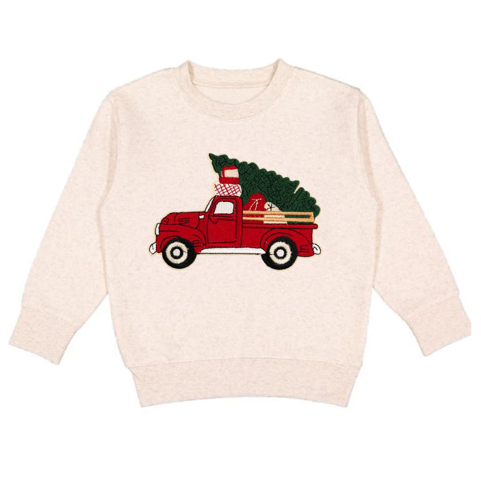 Christmas Truck Patch Sweatshirt - Natural