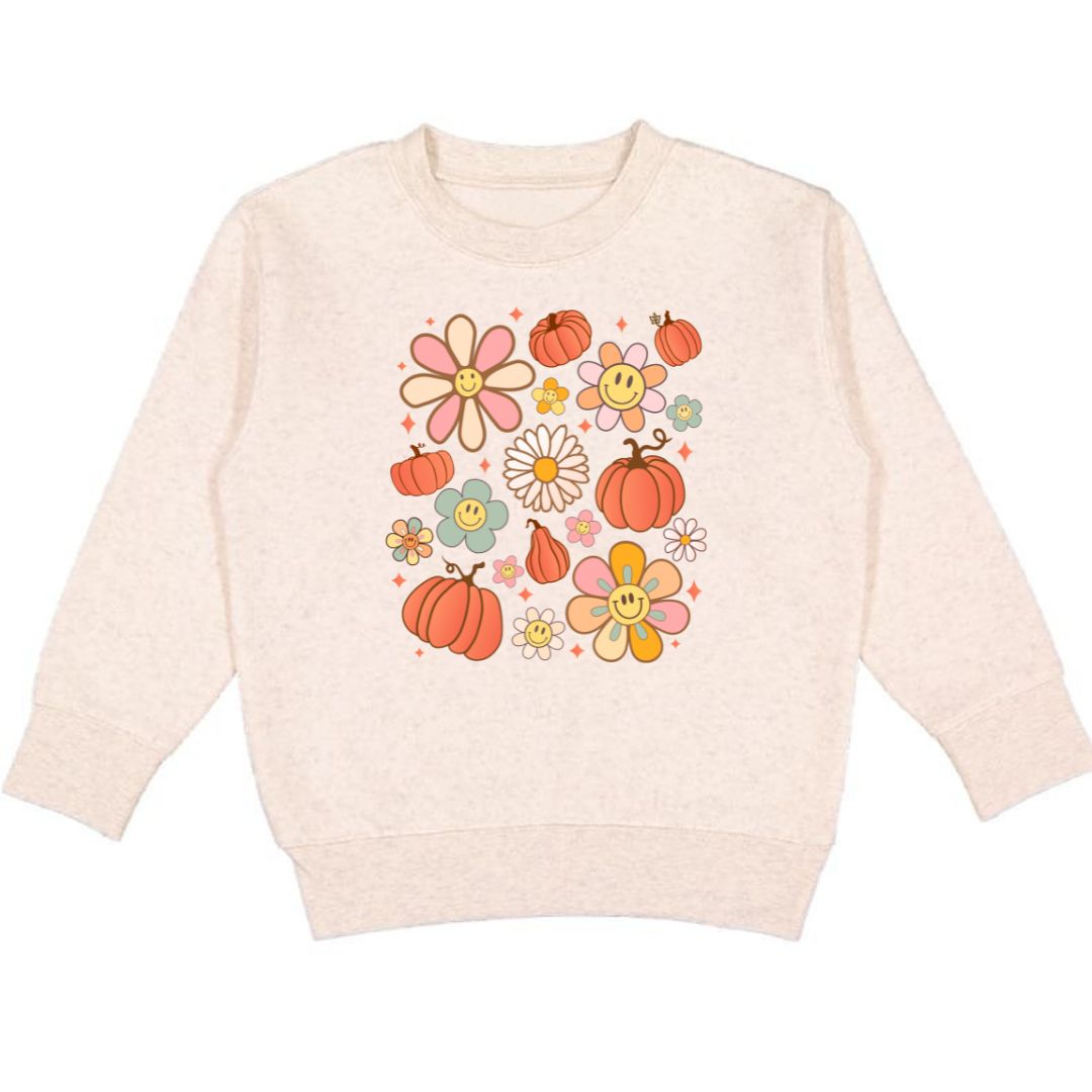Pumpkin Daisy Doodle Sweatshirt- Natural