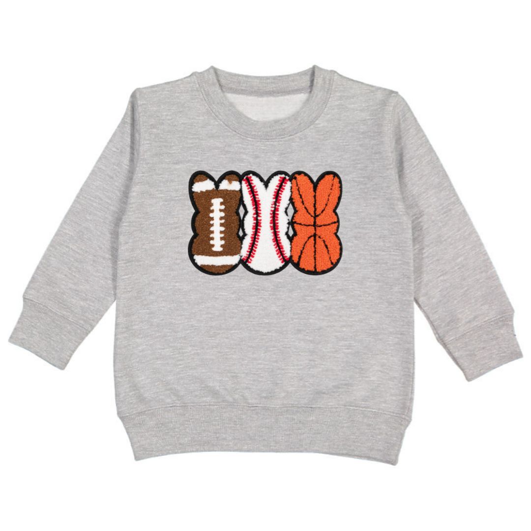 Sports Peeps Patch Easter Gray Sweatshirt