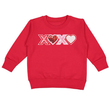 XOXO Patch Valentine's Day Sweatshirt- Red