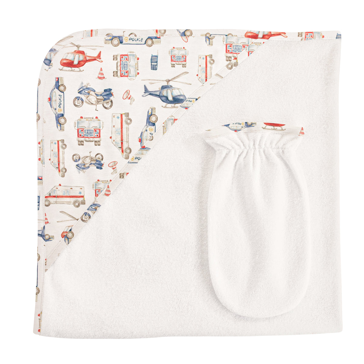 Rescue Squad Hooded Towel w/Mitt Set