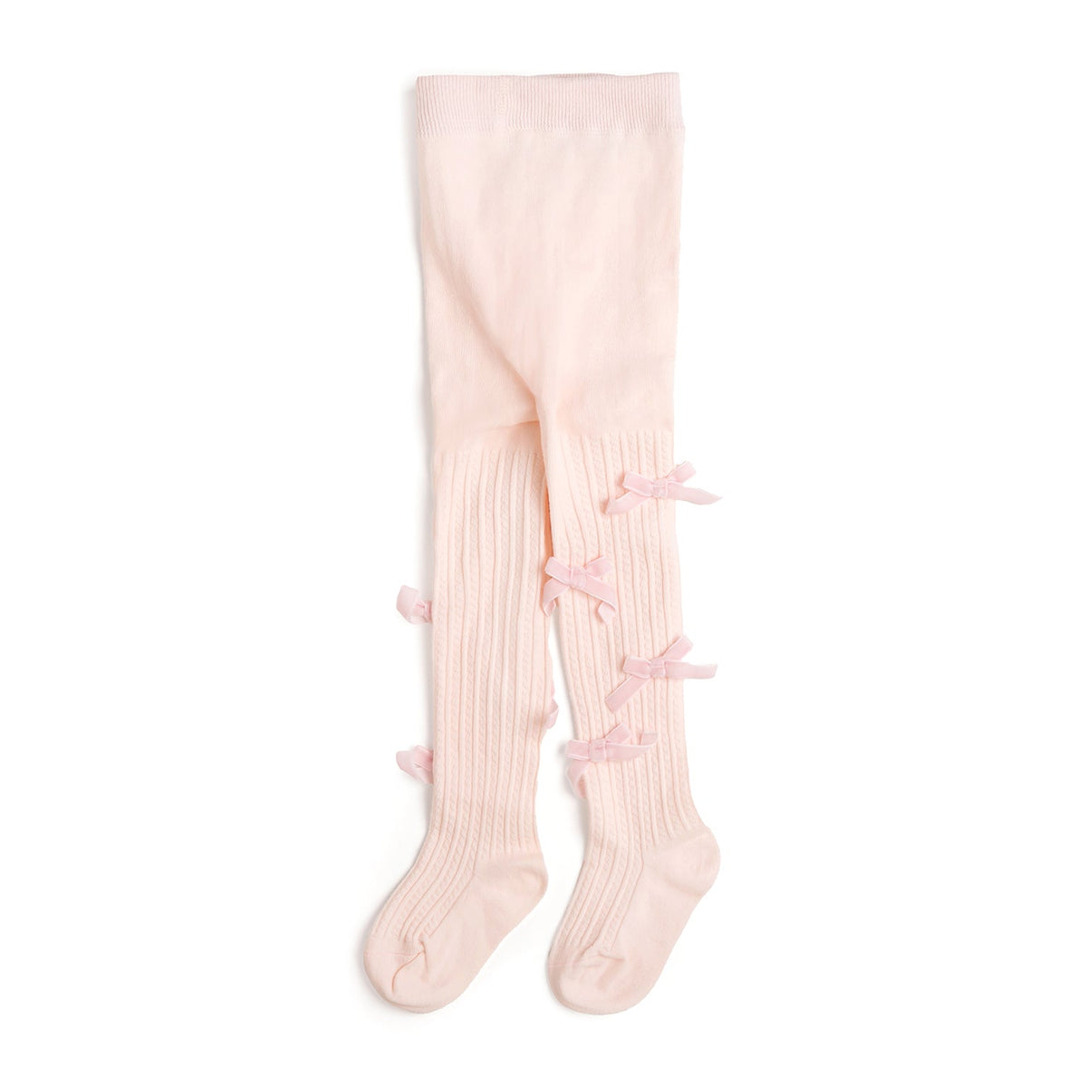 Blush Velvet Bow Tights