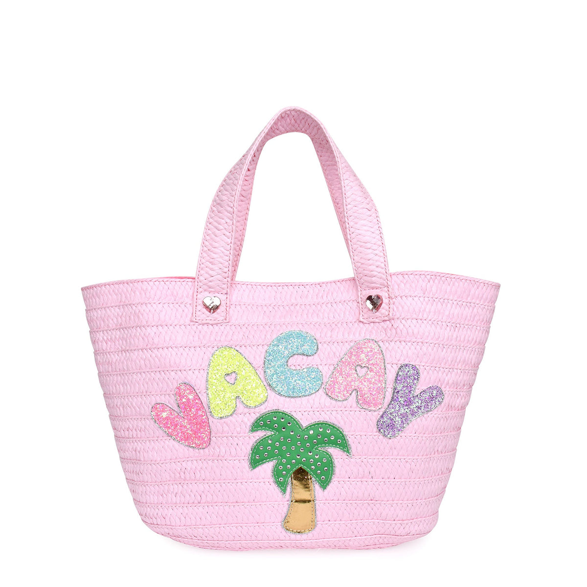 "VACAY" Straw Tote Bag- Pink